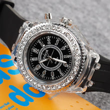 UTHAI Glow Back Rhinestone LED Trendy Wristwatches