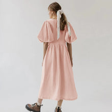 Vintage 100% Cotton Puff Sleeve Long Dress