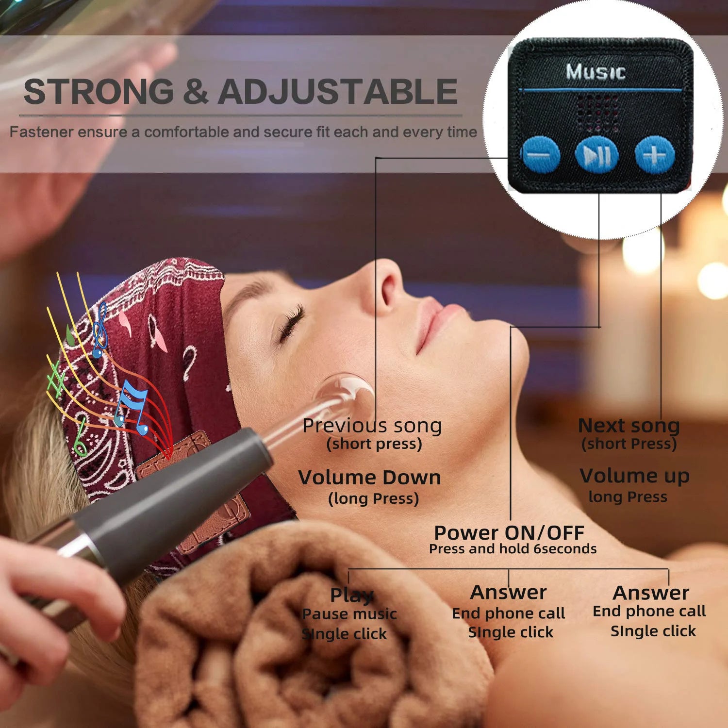 Wireless Bluetooth Headband Headphones with Microphone