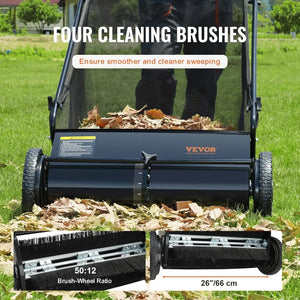 26" Leaf & Grass Push Lawn Sweeper