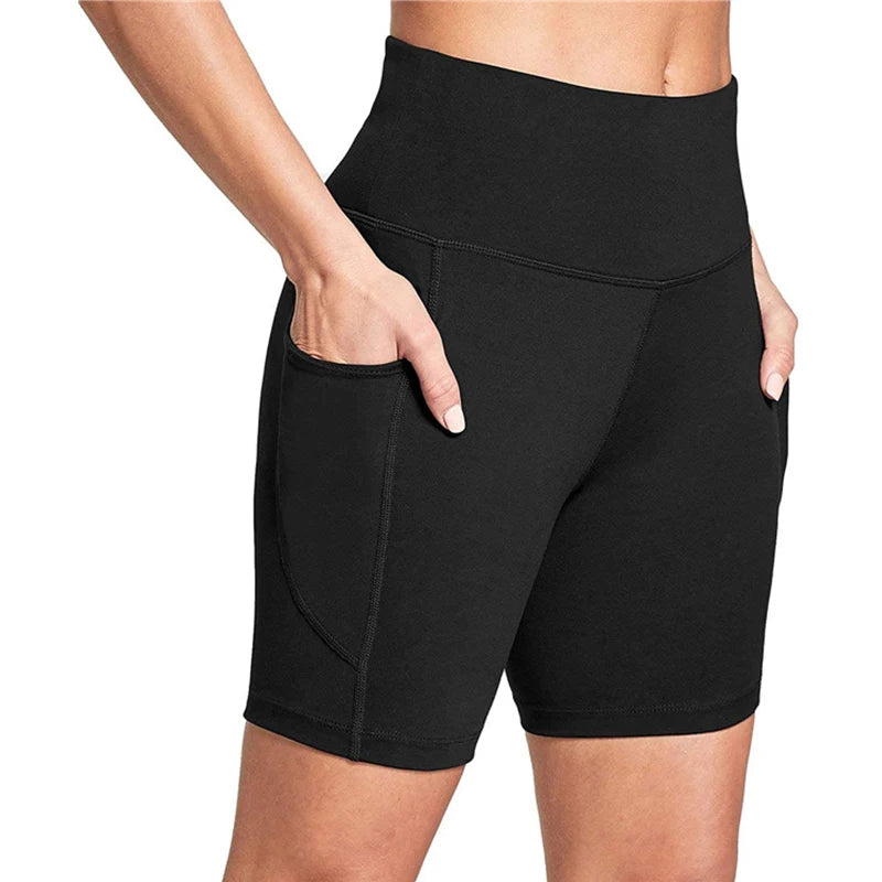 High Waist Pocketed Sport Shorts