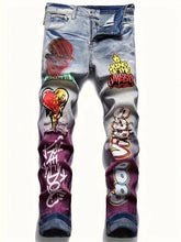 Trendy Slim Fit Patched Straight Jeans