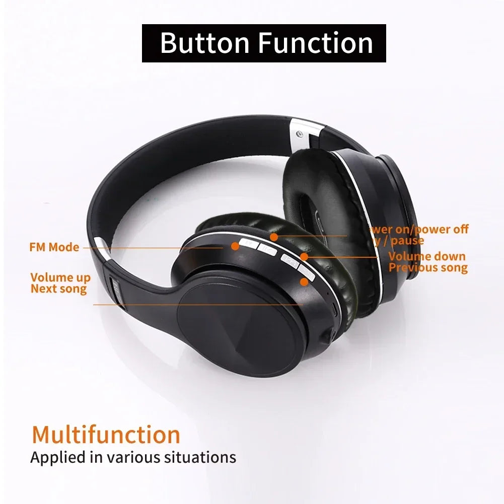 Foldable Bluetooth Earmuffs Headset with FM Radio TWS Wireless
