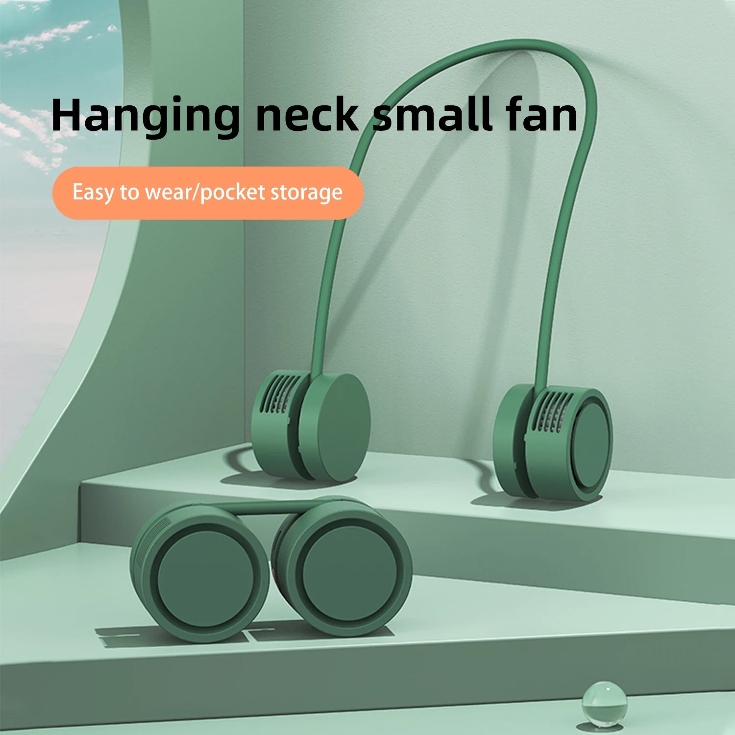 Long Life Mini Neck Portable No Blade 3 Speed Neck Sport Fan
