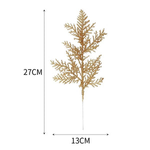 10/5Pcs Artificial Plants Pine Branches Christmas Glitter