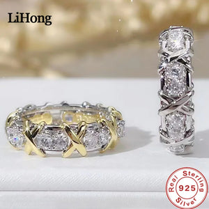 925 Sterling Silver Interlaced With AAA Zircon Crystal Ring