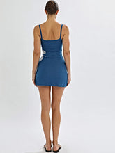 Fantoye Knit Print Spaghetti Strap Mini Dress