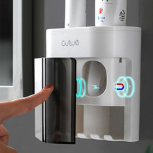 Wall Mounted Automatic Toothpaste Dispenser Toothbrush Holder