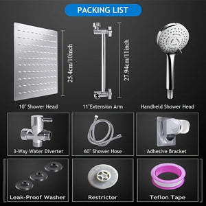Chrome Plated Concealed Stainless Steel Pressurized Shower Head Set