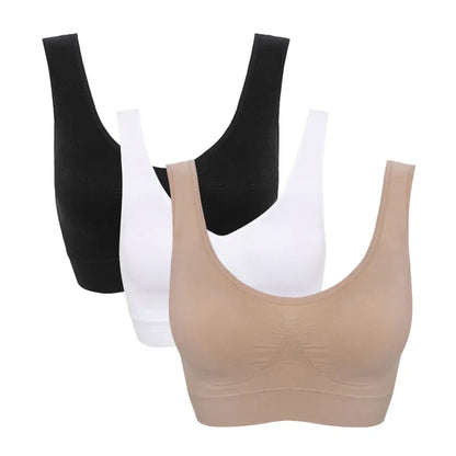 3pcs Seamless Active Bra With Removable Pad