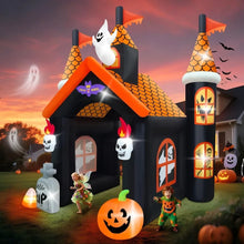 12FT Halloween Haunted House Inflatable Archway with LED Light