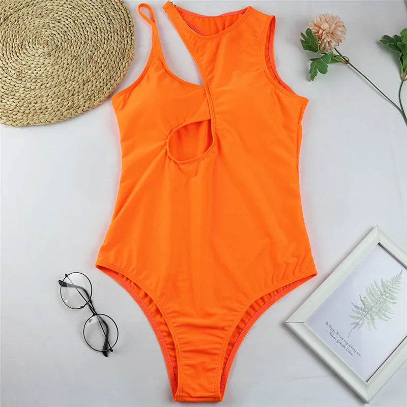Shiny Stylish One-Piece Swimwear