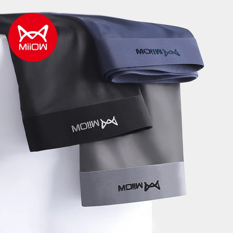 MiiOW 3Pcs Ice Silk Antibacterial Boxers