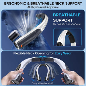 Portable Six Speeds 8000rpm Neck Fan 20hrs Battery Life