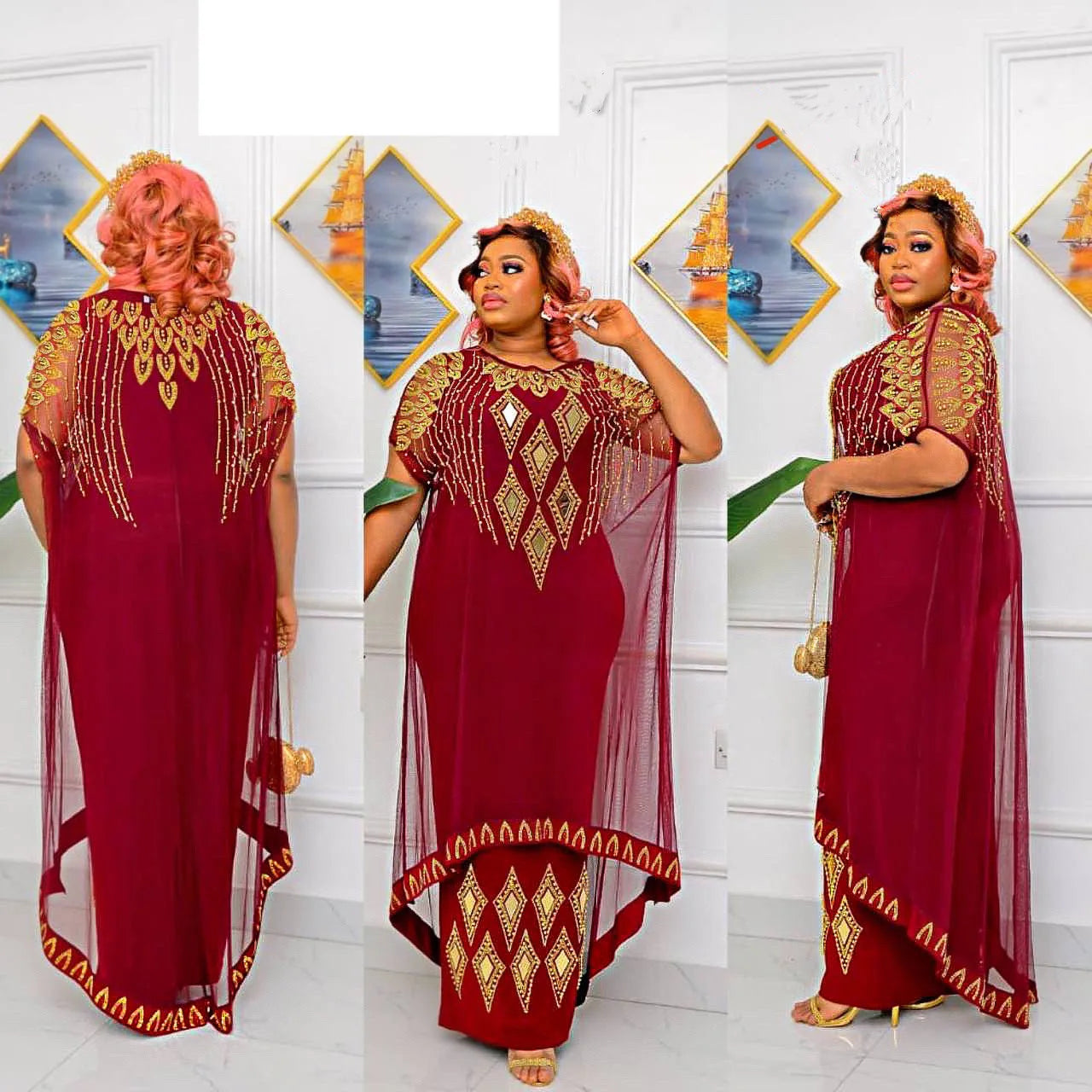 Fake Two-Piece Traditional African Dress