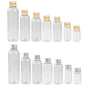 10Pcs Mini Plastic Bottle w/ Aluminum Screw Caps