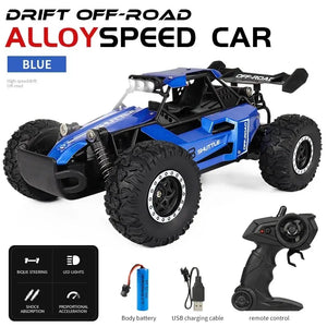 1:16 2WD Car with LED Light 2.4G 20KM/H High Speed Off-Road Climbing Remote Control Car