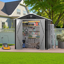 8 X 6FT Outdoor Storage Shed, Large Metal Tool Sheds