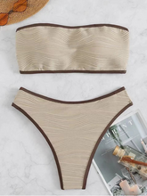 Contrast Binding Thong Cut Swimsuit