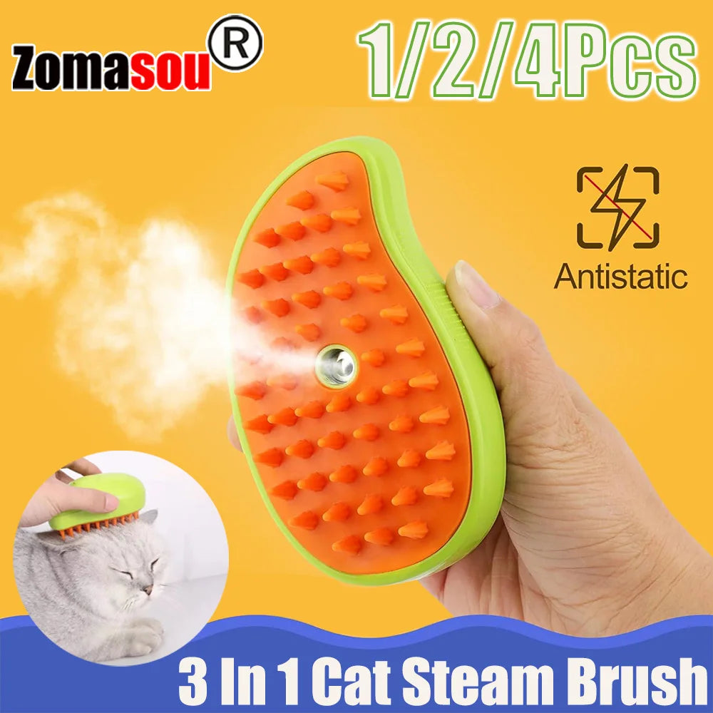 3 in 1 Steam Brush Steamy Built-in Electric Spray Hair Removal Comb