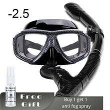Myopia Diving Mask Snorkel Set with Anti Fog Spray