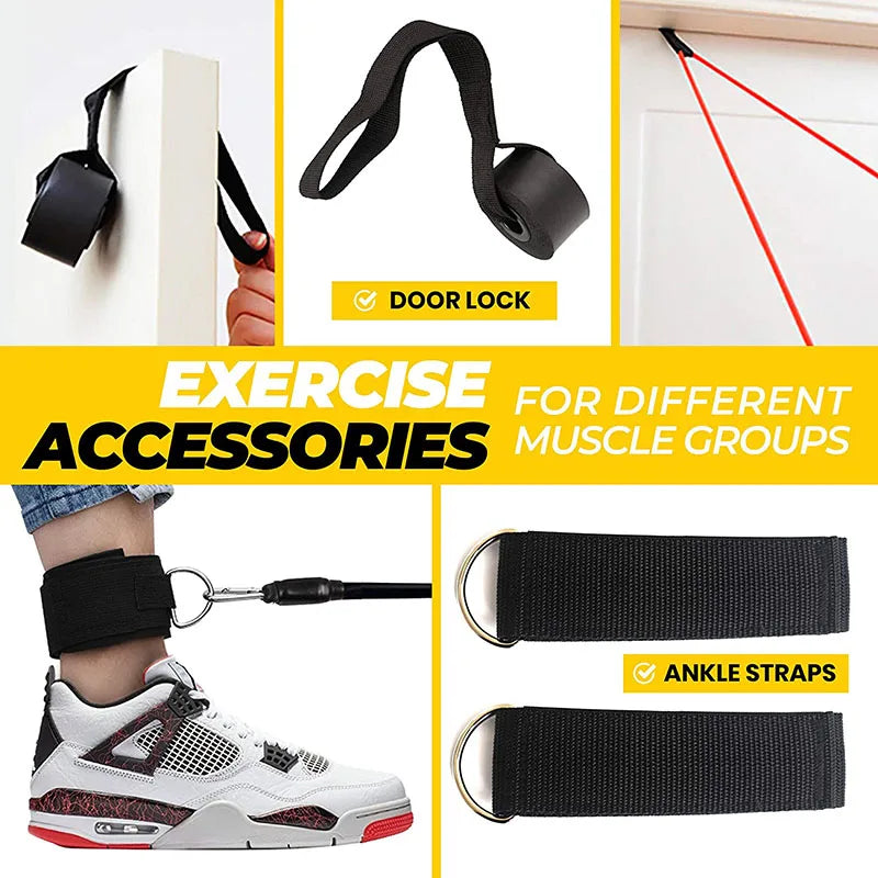 11pcs/Set Portable Pull Rope Resistance Bands