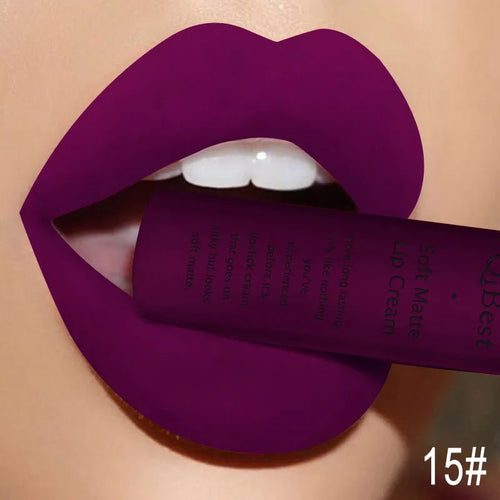 QIBEST Velvet Matte Lip Gloss Liquid Lipstick