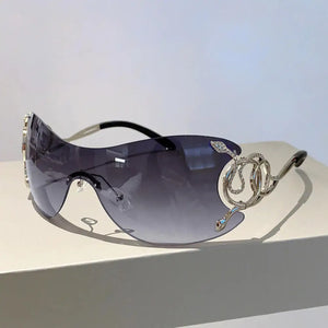 KLASSNUM Rimless Stylish Gradient Lens Metal Frame Eyewear
