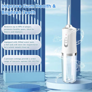 Portable Smart Electric Oral Irrigator 4 Jet Tips 3 Modes