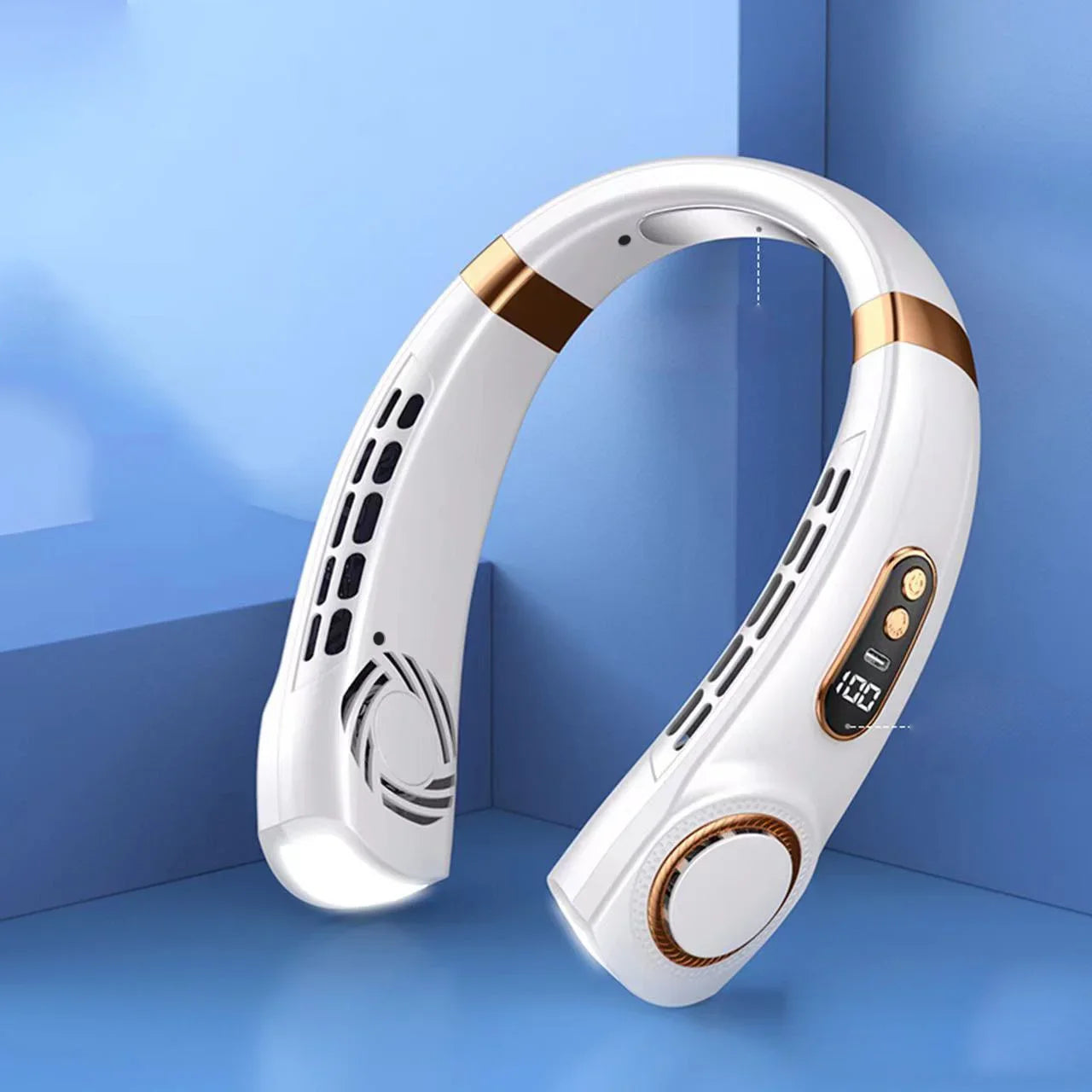 JKUOO Rechargeable Personal Portable Hands Free Neck Fan