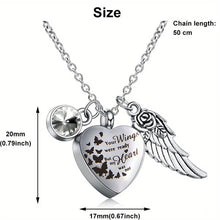 Angel Heart Wings Ashes Keepsake Cremation Memorial Urn Necklace
