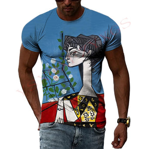 Spanish Impressionist Master Picasso Oil Painting 3D Print T-shirt