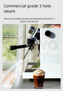 CAFOVO CM6005 Commercial Espresso Machine 3100W Dual Pump Triple Boiler PID Temperature Control 3-Hole Steam Wand