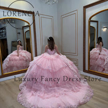 Princess Sparkling Applique Strapless Quinceanera Dress