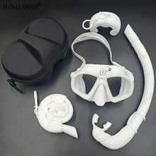 JUNHAINS Anti-fog Tempered Glass Breathing Tube and Mask Snorkeling Set