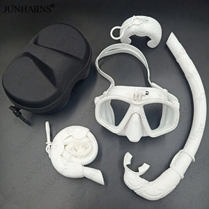 JUNHAINS Anti-fog Tempered Glass Breathing Tube and Mask Snorkeling Set