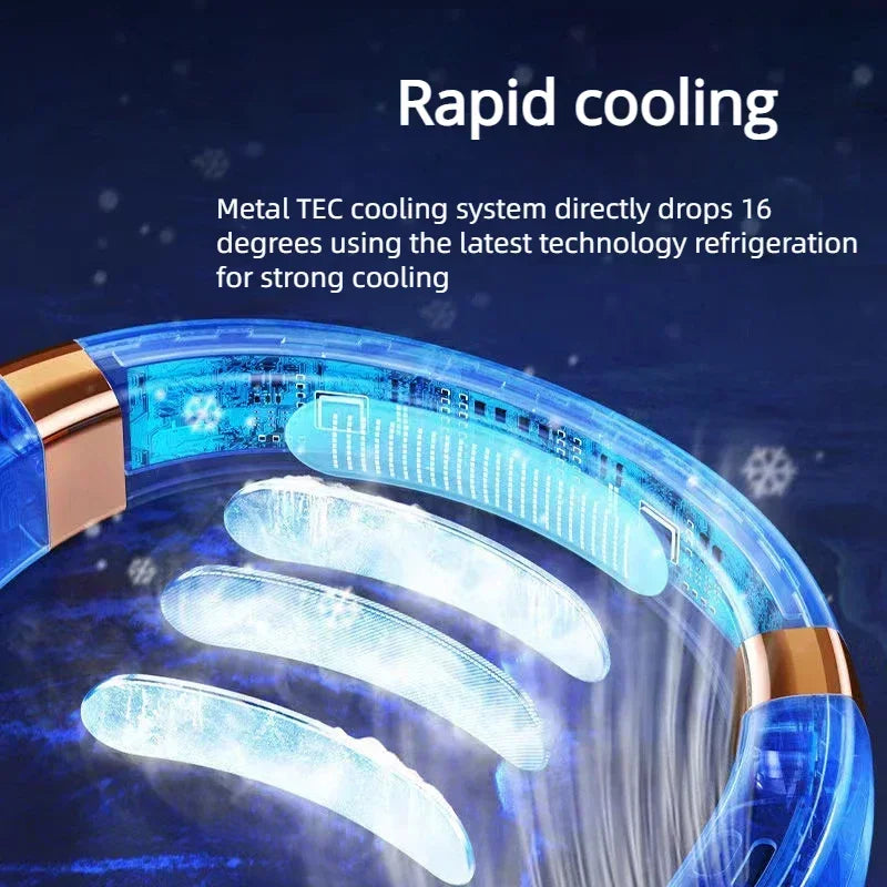 JKUOO Rechargeable Personal Portable Hands Free Neck Fan