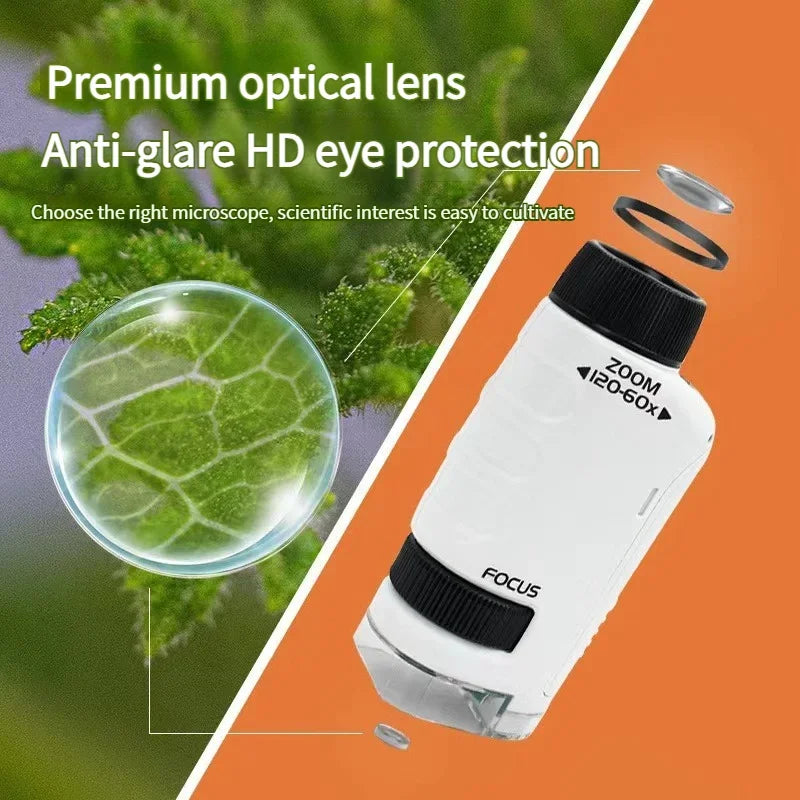 Pocket Microscope with LED Light Science Toy