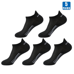 5 Pair Pure Cotton Low-Cut Boat Socks