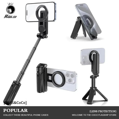 Magnetic Selfie Stick Phone Tripod w/Remote