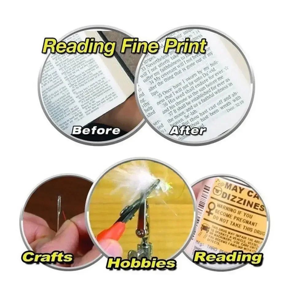 160% Magnification Magnifier Portable Helping Hand Glasses