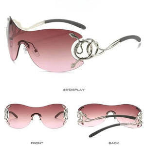 KLASSNUM Rimless Stylish Gradient Lens Metal Frame Eyewear