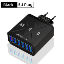65W 6 Ports USB Fast Charging QC3.0 Travel Charger