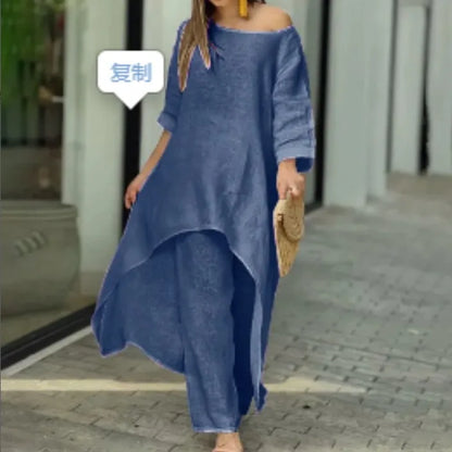 Cotton Linen Casual 2 Piece Set