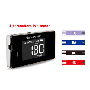 4-in-1 Accu-Answer Hemoglobin Cholesterol Blood Glucose And Uric Acid Meter