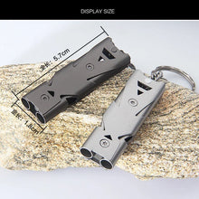 Portable 180 db Aluminum Alloy Double Tube Lifesaving Emergency Whistle