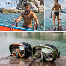 JUNHAINS Anti-fog Tempered Glass Breathing Tube and Mask Snorkeling Set