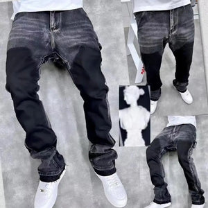 Distressed Vibe Bell Bottom Clean Fit Woodworking Jeans