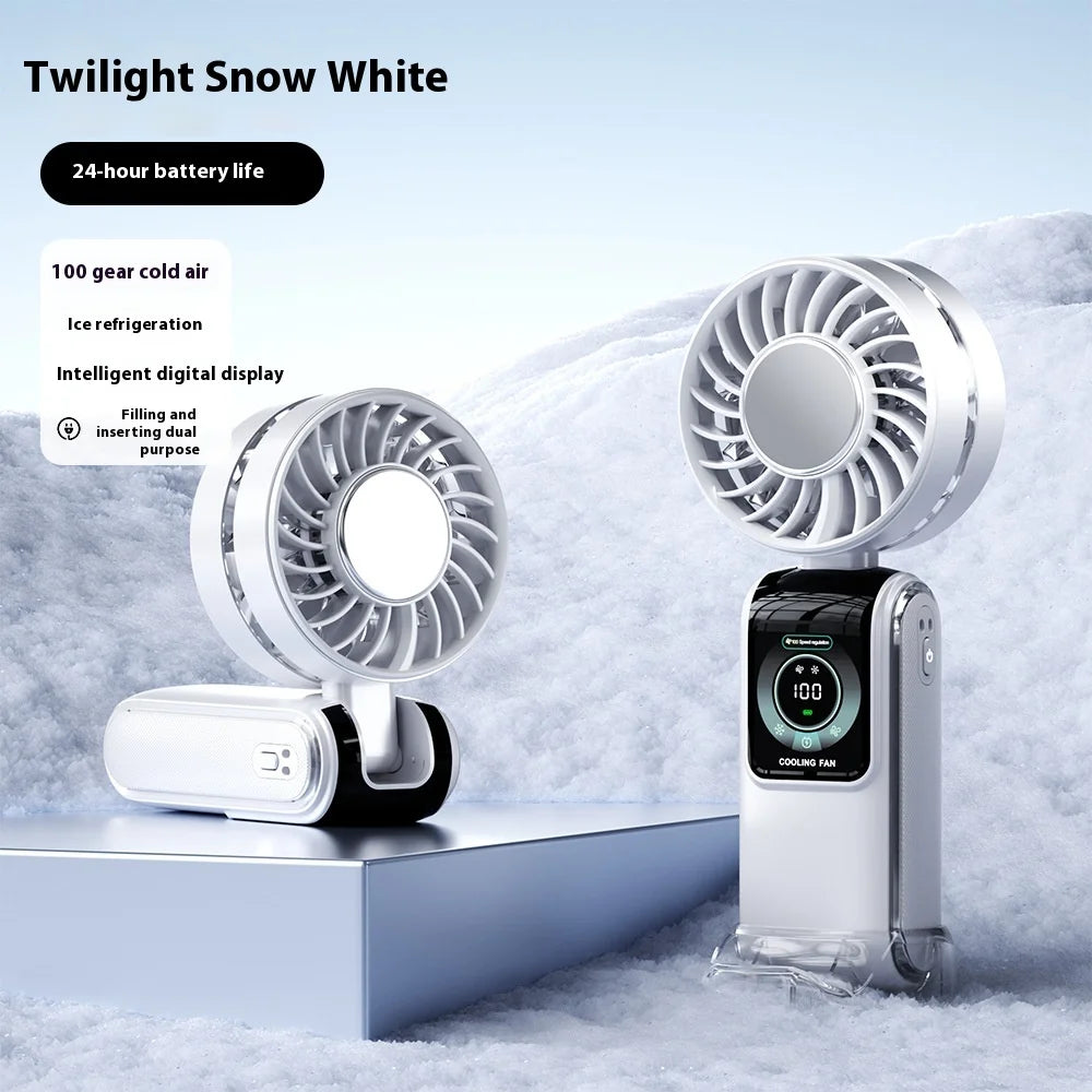 3600mAh 4 in 1 Neck and Handheld Fan 100 Speed Levels LED Display One Touch