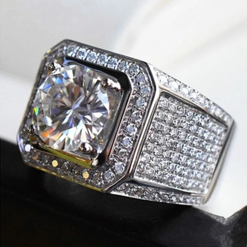 925 Sterling Silver Ring With Zircon Crystals